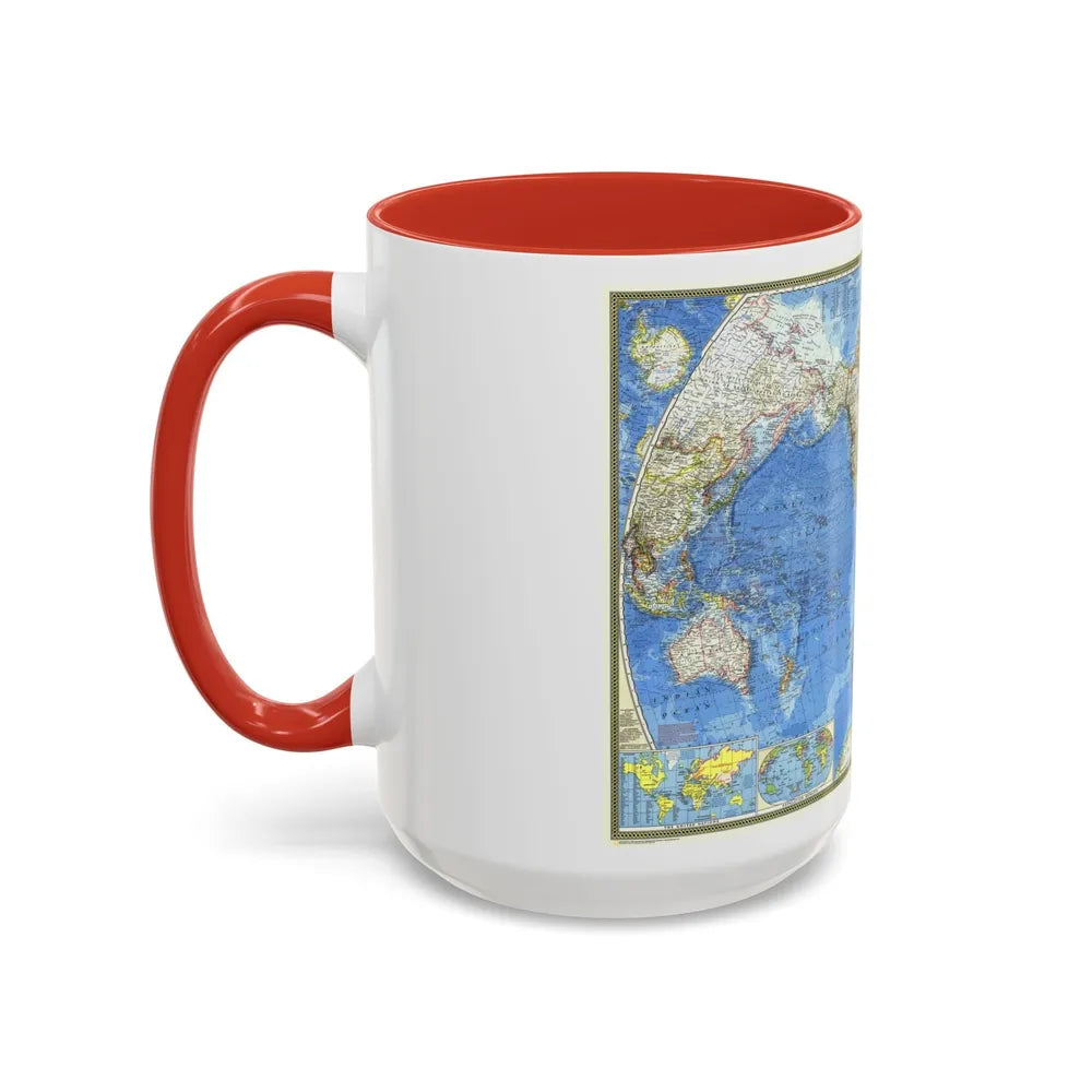 World Map (1970) (Map) Accent Coffee Mug-Go Mug Yourself