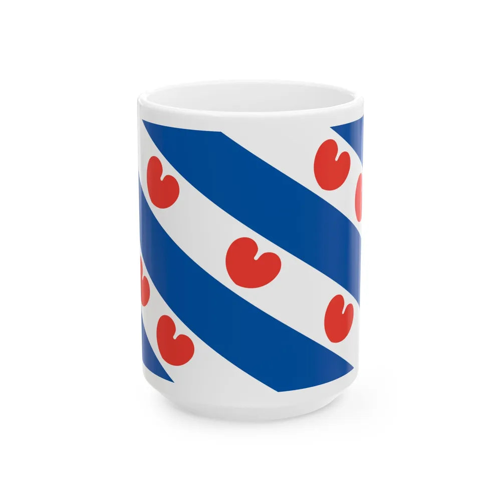 Flag of Friesland Netherlands - White Coffee Mug-15oz-Go Mug Yourself