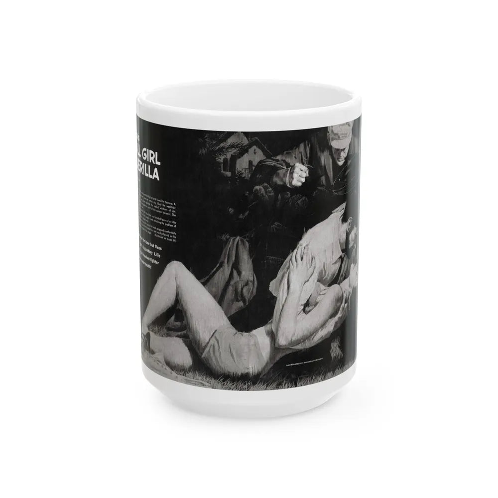 Cuba's Call Girl Guerilla, Adventure, December 1963 - White Coffee Mug-15oz-Go Mug Yourself