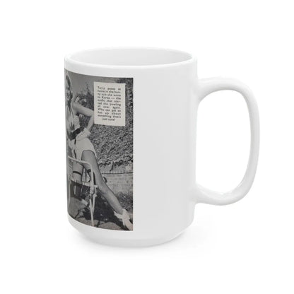 Terry Moore #451 - 66 PHOTOGRAPHS OF Terry MOORE U.K. Pocket Mag. Pages 32 & 33 (Vintage Female Icon) White Coffee Mug-Go Mug Yourself