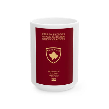 Passport Of Kosovo - White Coffee Mug-15oz-Go Mug Yourself