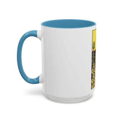 The 9 of Pentacles (Tarot Card) Accent Coffee Mug-Go Mug Yourself