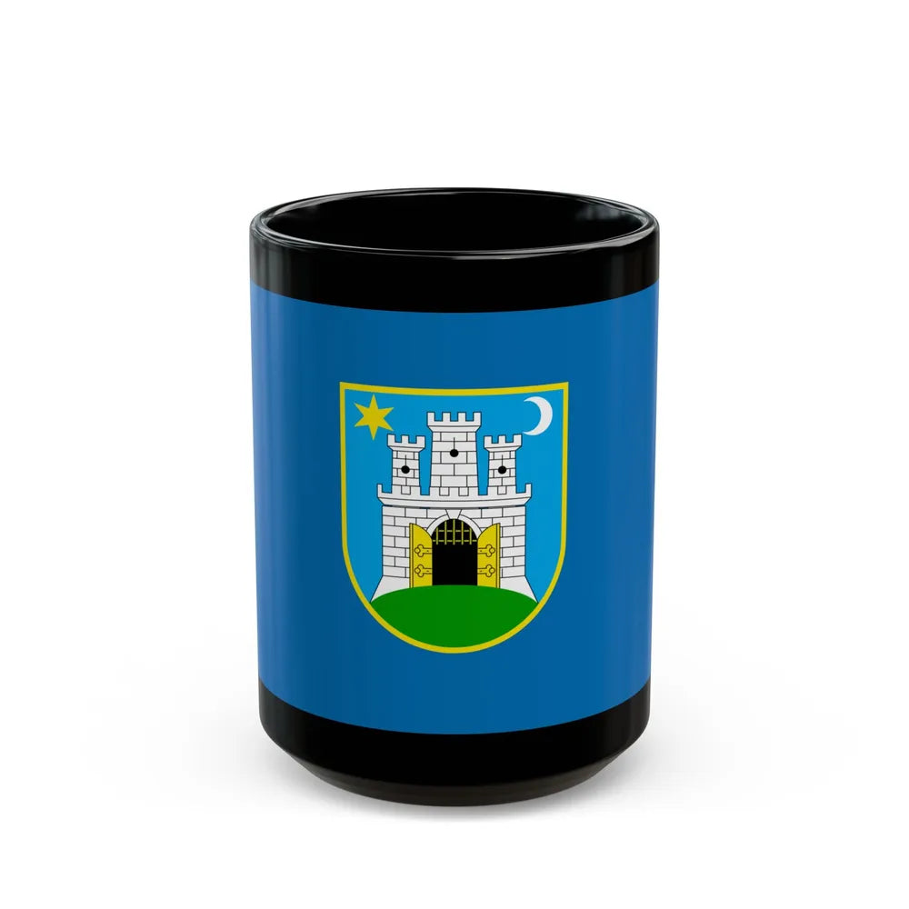 Flag of the City of Zagreb Croatia - Black Coffee Mug-15oz-Go Mug Yourself