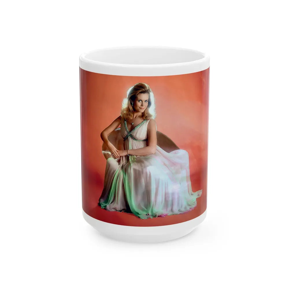 Elizabeth Montgomery #107 (Vintage Female Icon) White Coffee Mug-15oz-Go Mug Yourself