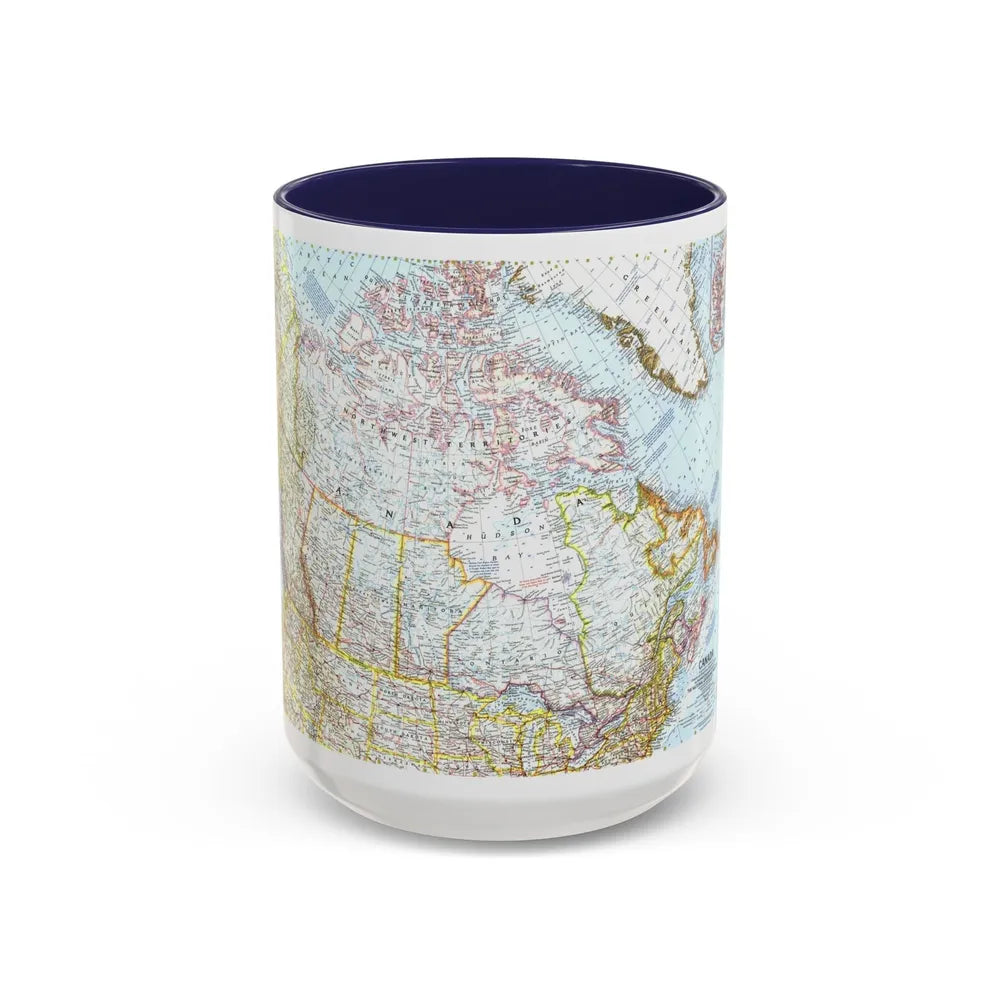 Canada (1961) (Map) Accent Coffee Mug-15oz-Navy-Go Mug Yourself