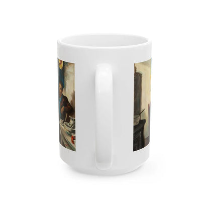 Crowfoot for Luck, Saturday Evening Post illustration - White Coffee Mug-Go Mug Yourself