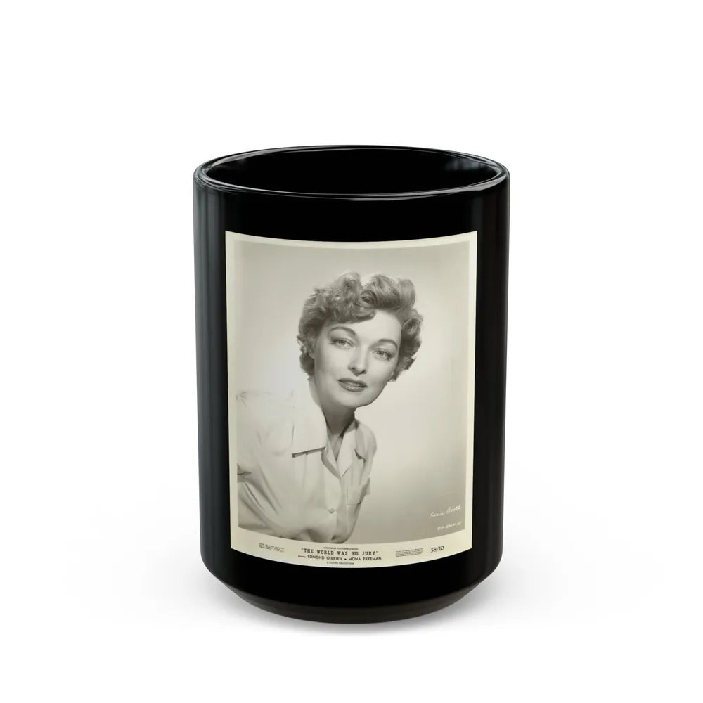 Karin Booth #18 (Vintage Female Icon) Black Coffee Mug-15oz-Go Mug Yourself