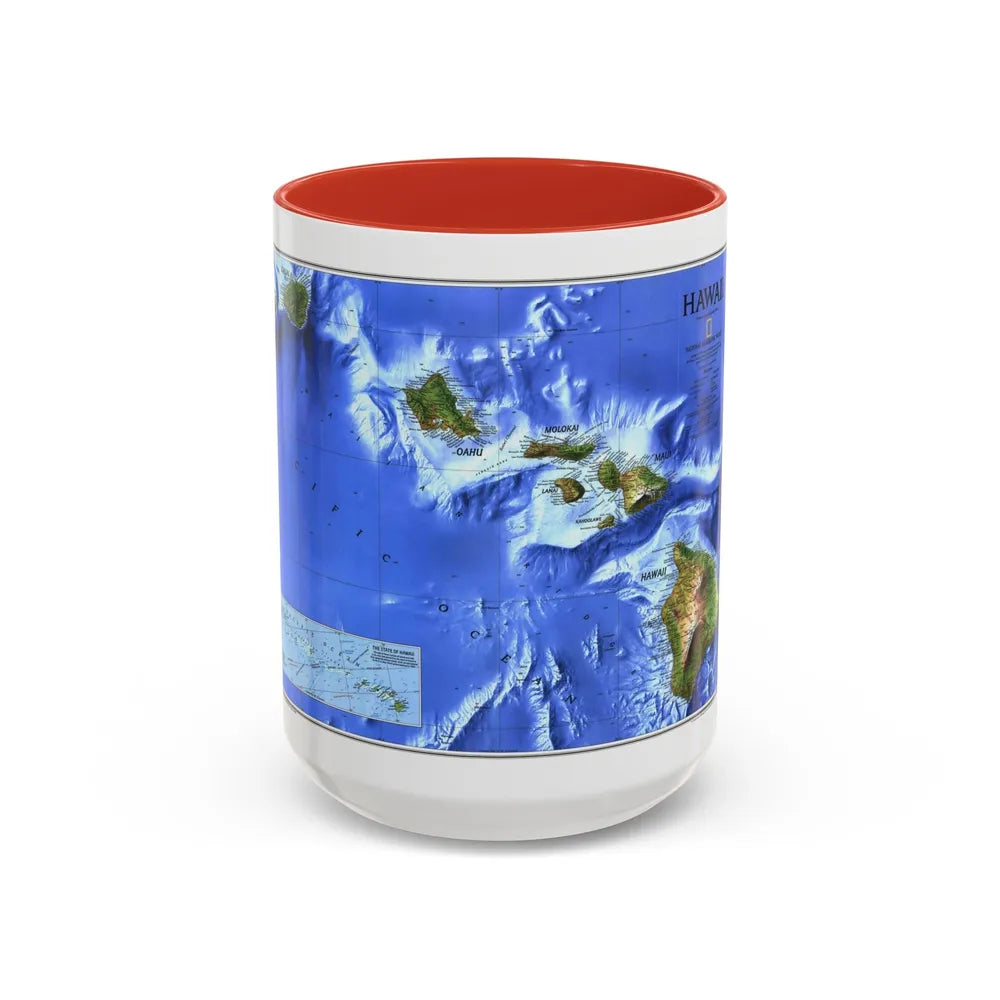 USA - Hawaii (1995) (Map) Accent Coffee Mug-15oz-Red-Go Mug Yourself