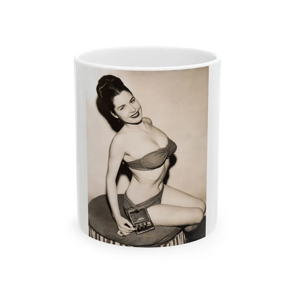 Jeanne Carmen #110 (Vintage Female Icon) White Coffee Mug-11oz-Go Mug Yourself