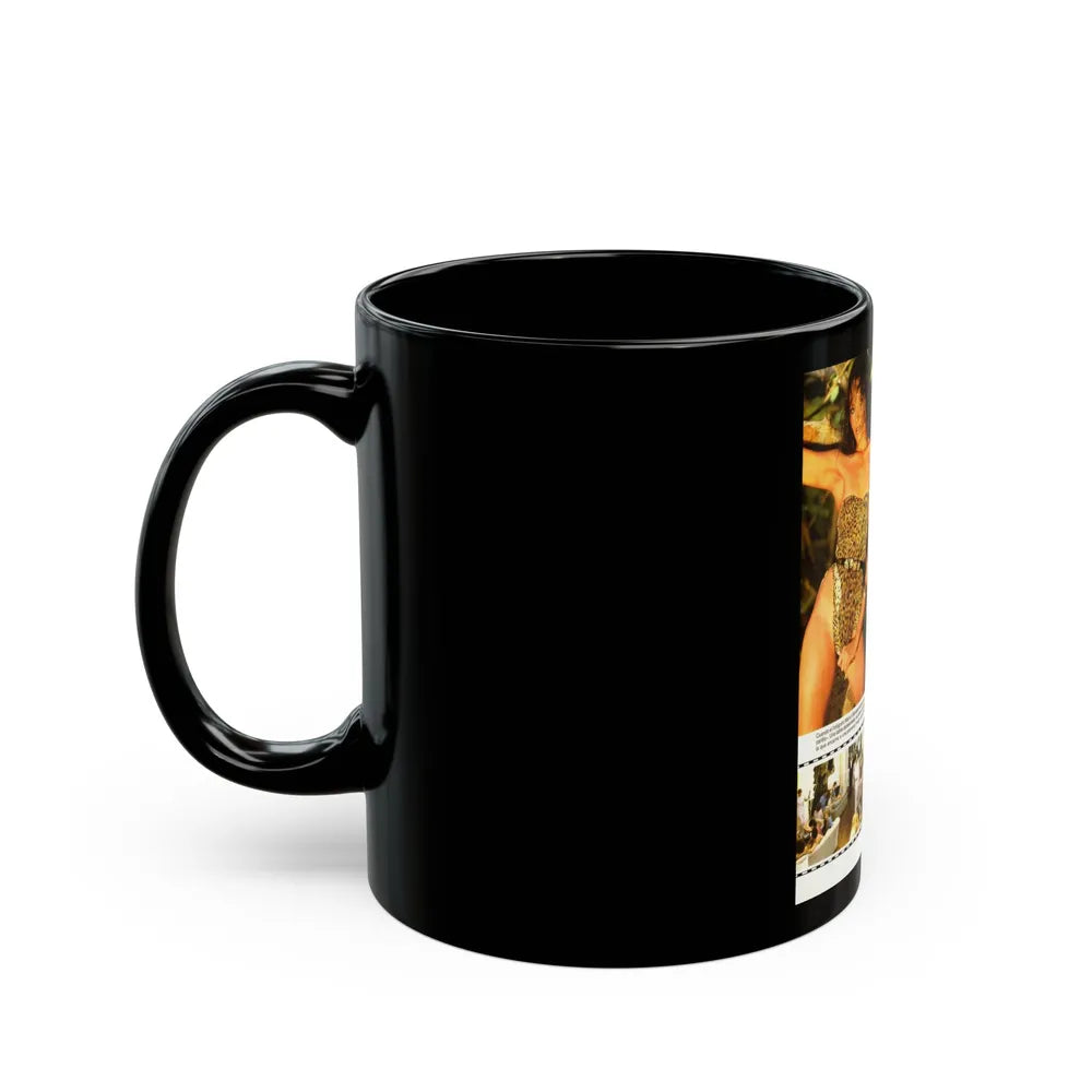 Barbara Carrera #93 (Vintage Female Icon) Black Coffee Mug-Go Mug Yourself