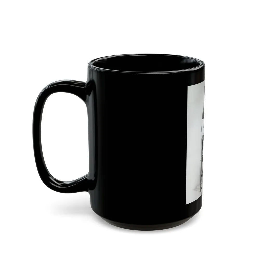 Julie Ege #269 - 8x10 B&W Full Body Semi Nude from 70's via a HQ (Vintage Female Icon) Black Coffee Mug-Go Mug Yourself