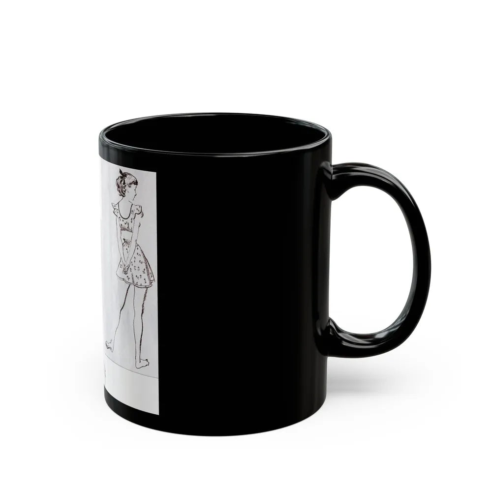 Fashion Illustrations, Junior Bazaar, 1947 - Black Coffee Mug-Go Mug Yourself