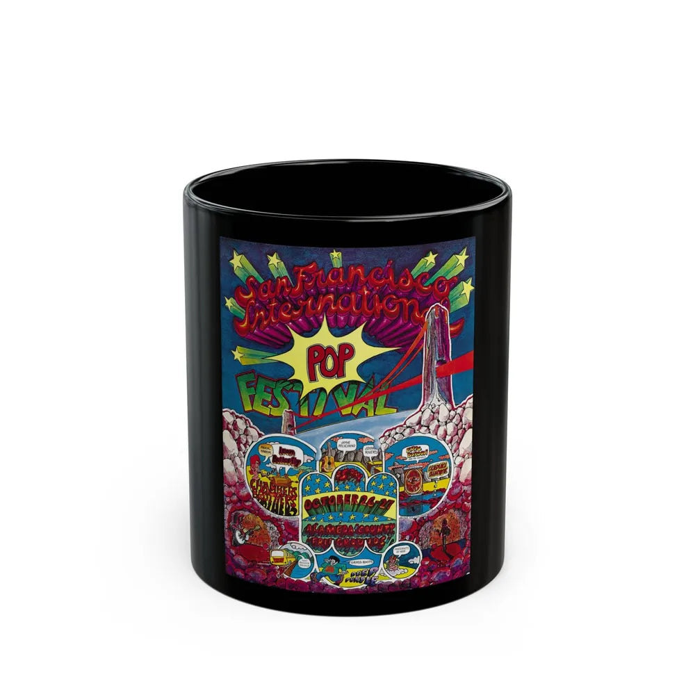 San Francisco International Pop Festival 1968 (Music Poster) Black Coffee Mug-11oz-Go Mug Yourself