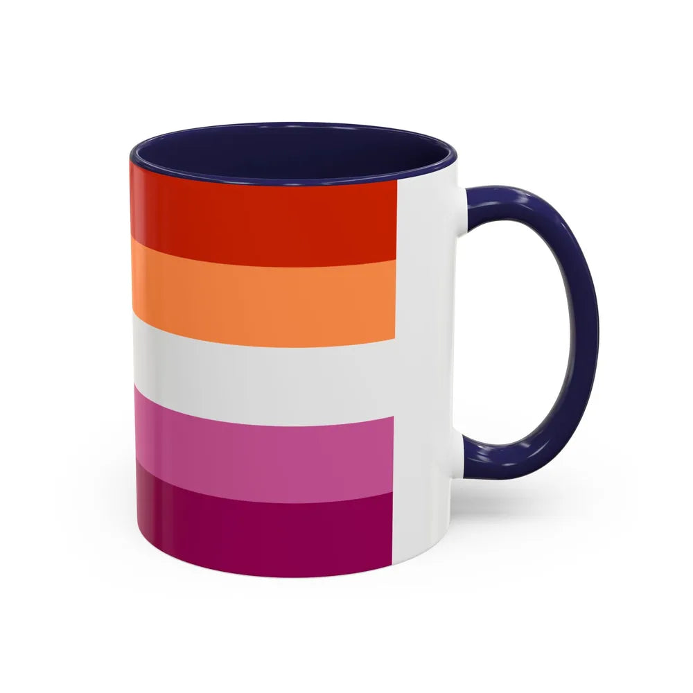 Lesbian 3 Pride Flag - Accent Coffee Mug-Go Mug Yourself