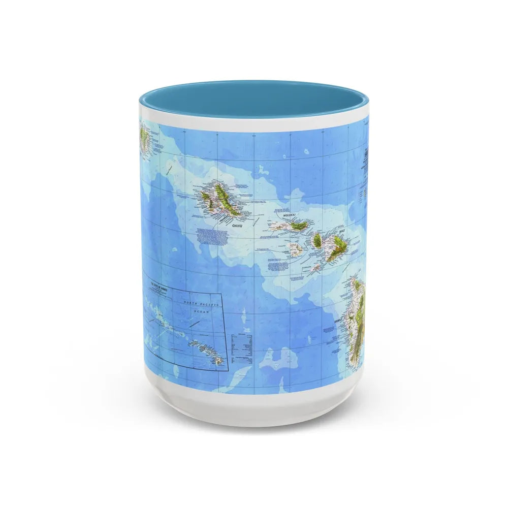 USA - Hawaii (1976) (Map) Accent Coffee Mug-15oz-Light Blue-Go Mug Yourself