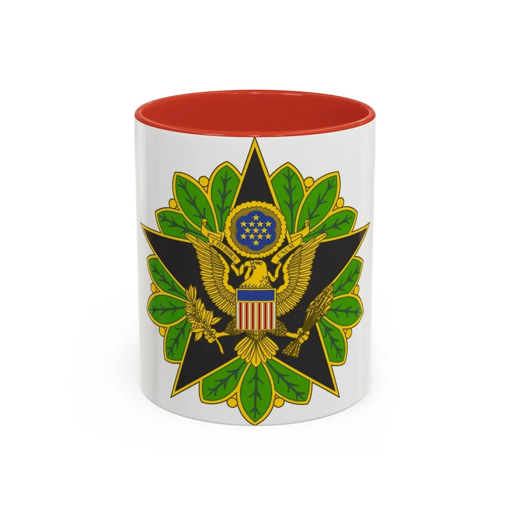 Staff Identification Badge (U.S. Army) Accent Coffee Mug-11oz-Red-Go Mug Yourself