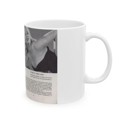 Norma Sykes #142 - 66 PHOTOGRAPHS OF Sabrina U.K. Pocket Mag. Pages 14 & 15 (Vintage Female Icon) White Coffee Mug-Go Mug Yourself