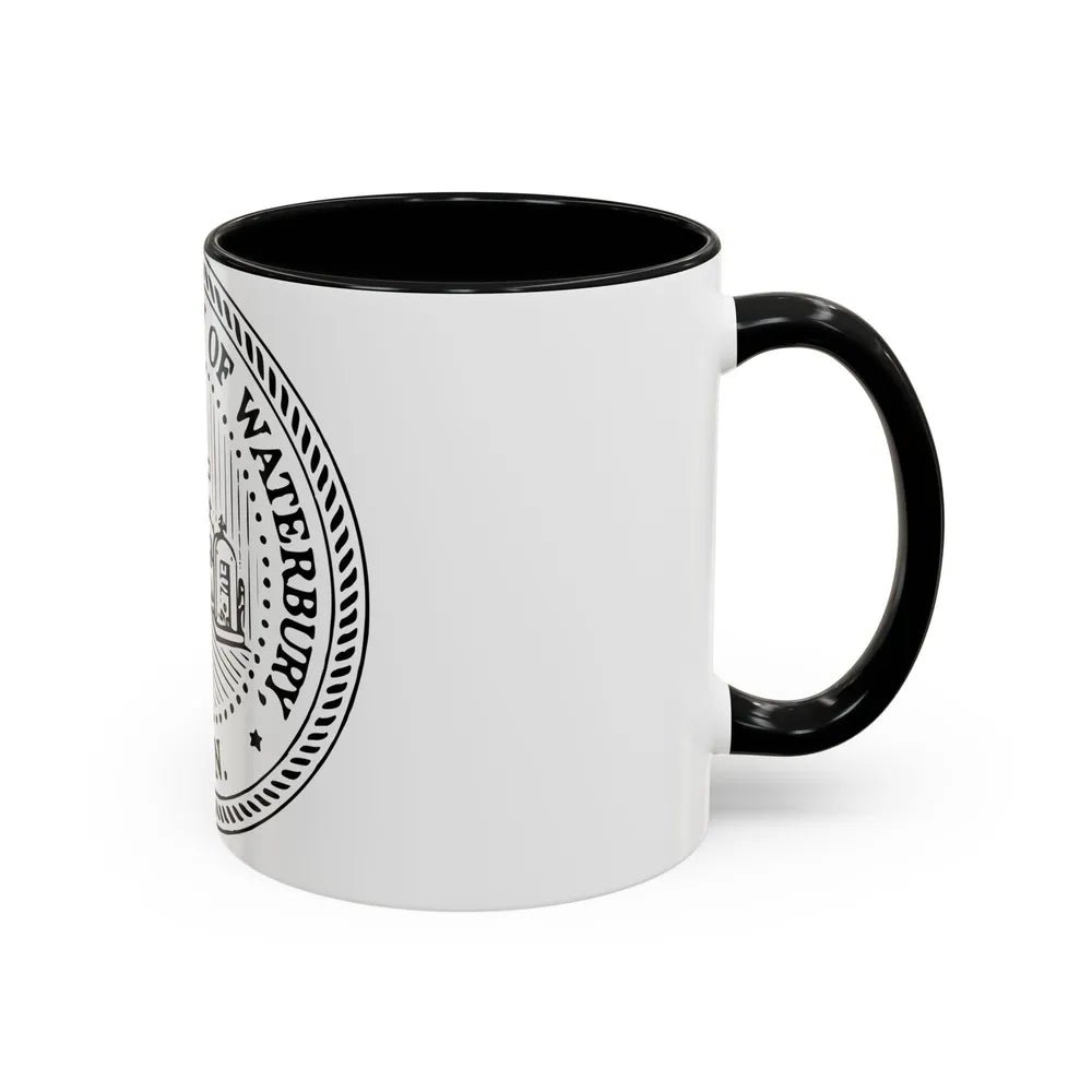 Seal of Waterbury Connecticut - Accent Coffee Mug-Go Mug Yourself