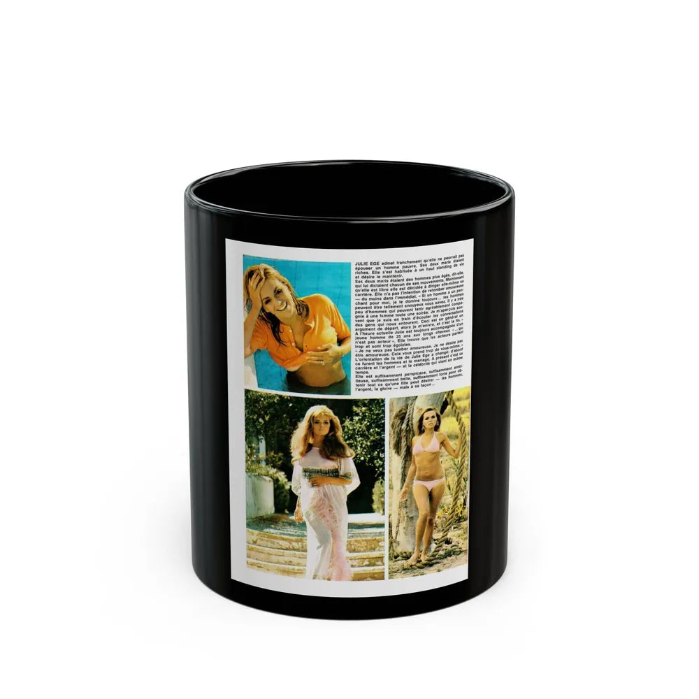 Julie Ege #202 (Vintage Female Icon) Black Coffee Mug-11oz-Go Mug Yourself