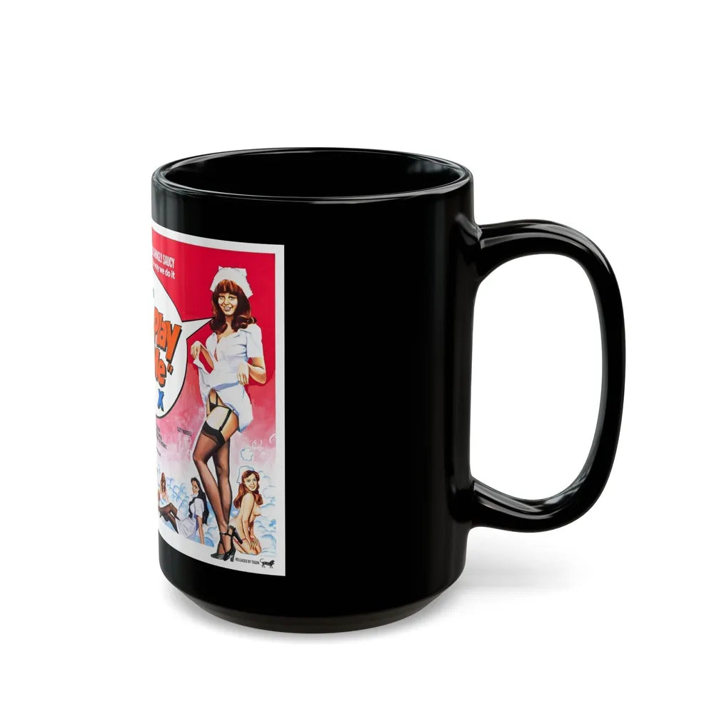 COME PLAY WITH ME 1977 Movie Poster - Black Coffee Mug-Go Mug Yourself