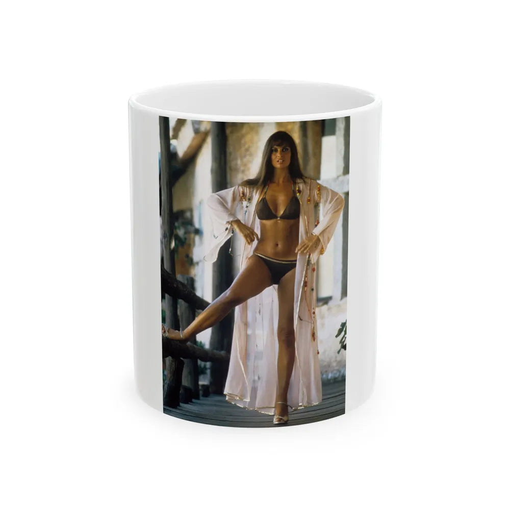 Caroline Munro #61 (Vintage Female Icon) White Coffee Mug-11oz-Go Mug Yourself