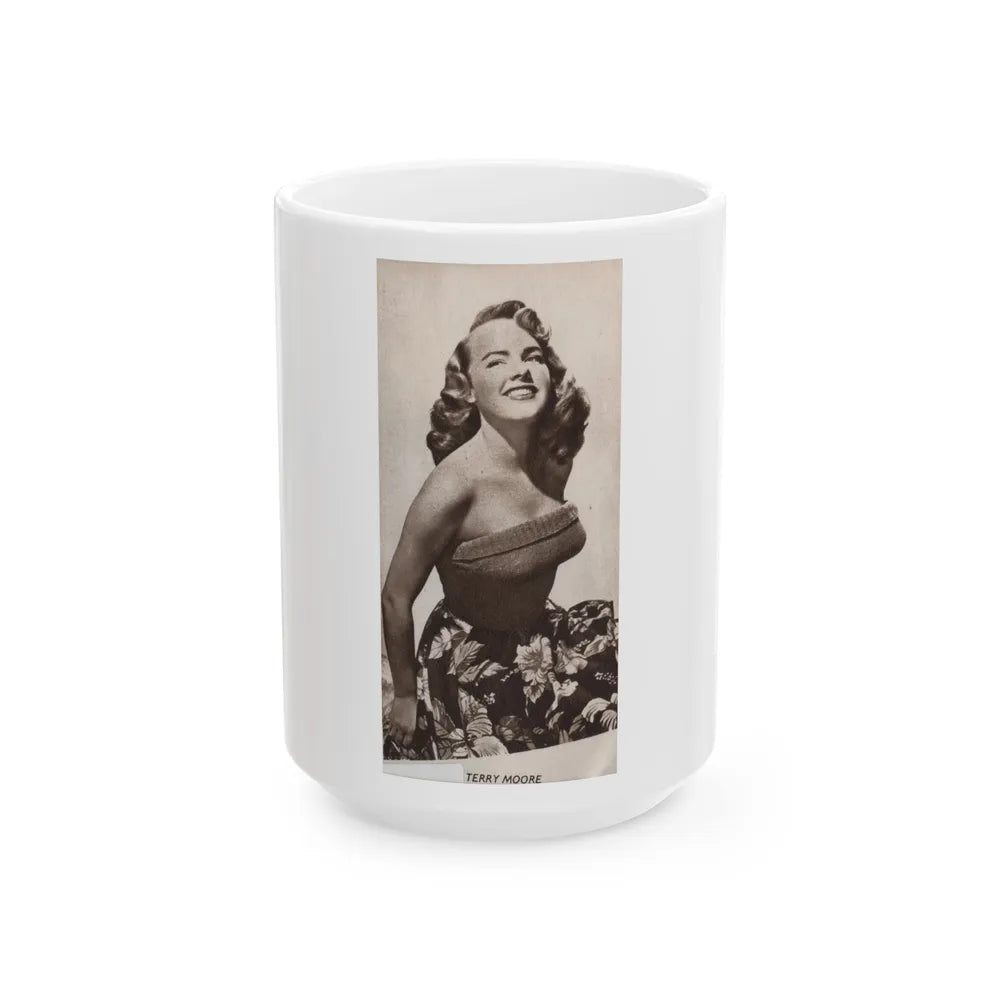 Terry Moore #533 - 3x5 Magazine Page Photo Clipping (Vintage Female Icon) White Coffee Mug-15oz-Go Mug Yourself