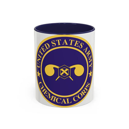 Chemical Corps (U.S. Army) Accent Coffee Mug-11oz-Navy-Go Mug Yourself