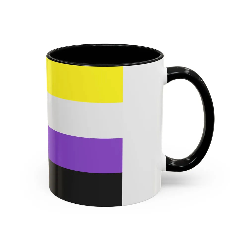 Nonbinary Pride Flag - Accent Coffee Mug-Go Mug Yourself