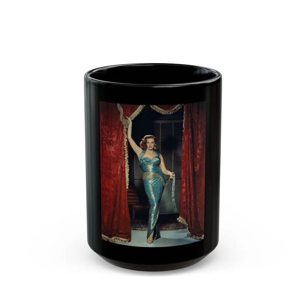 Jane Russell #135 (Vintage Female Icon) Black Coffee Mug-15oz-Go Mug Yourself