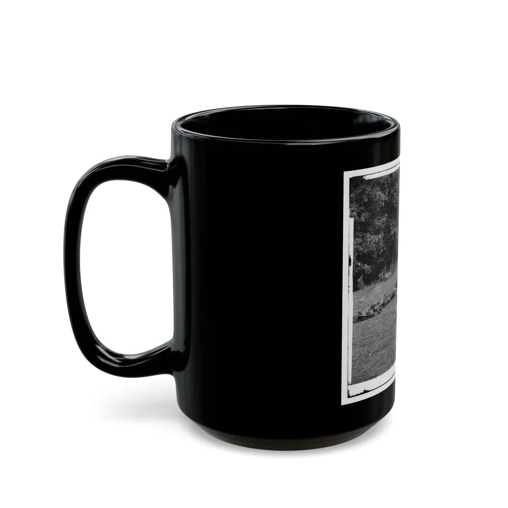 Gettysburg, Pa. Confederate Dead Gathered For Burial At The Southwestern Edge Of The Rose Woods, July 5, 1863 (U.S. Civil War) Black Coffee Mug-Go Mug Yourself