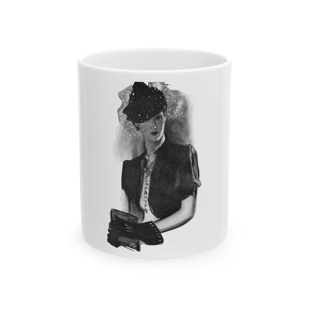 French Model by Sylvia Thompson, Britannia And Eve magazine, 1939 (2) - White Coffee Mug-11oz-Go Mug Yourself