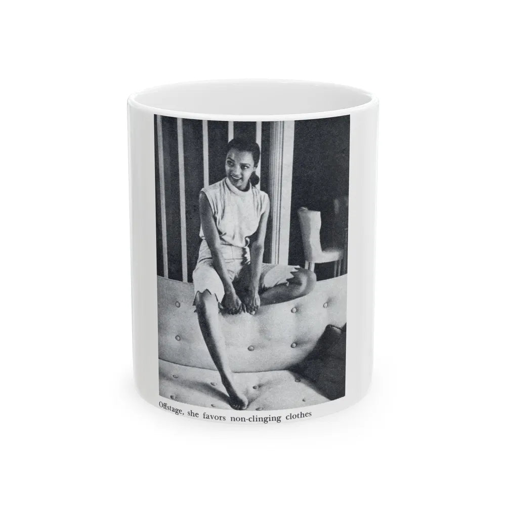 Dorothy Dandridge #99 - Photo 1 on Page 99 cropped from Pageant Digest Mag. June '55 (Vintage Female Icon) White Coffee Mug-11oz-Go Mug Yourself