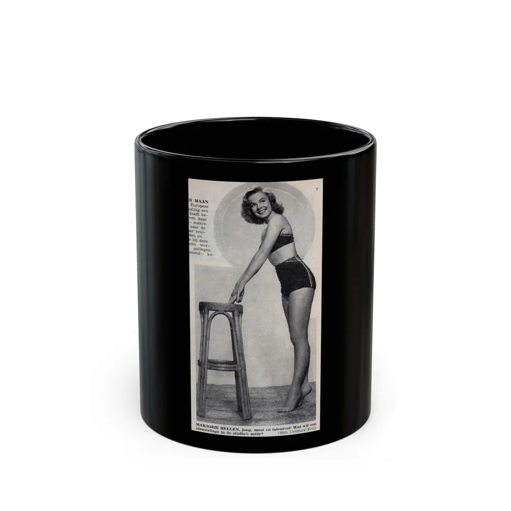 Leslie Parrish #274 - 1 Full Body Medium Size B&W Pin-Up Photo from DE LACH Dutch Film Star Mag. 2-17-56 (Vintage Female Icon) Black Coffee Mug-11oz-Go Mug Yourself