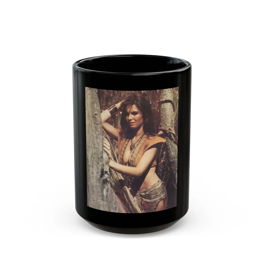 Caroline Munro #337 (Vintage Female Icon) Black Coffee Mug-15oz-Go Mug Yourself