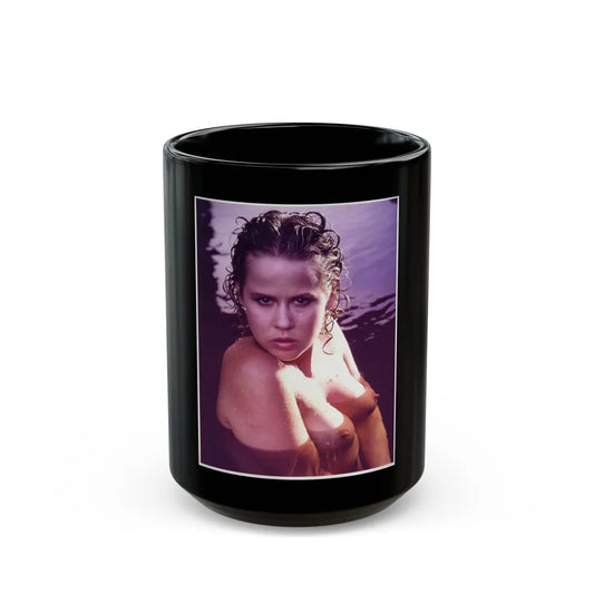 Linda Blair #368 - Underwater & Topless 1 (Vintage Female Icon) Black Coffee Mug-15oz-Go Mug Yourself