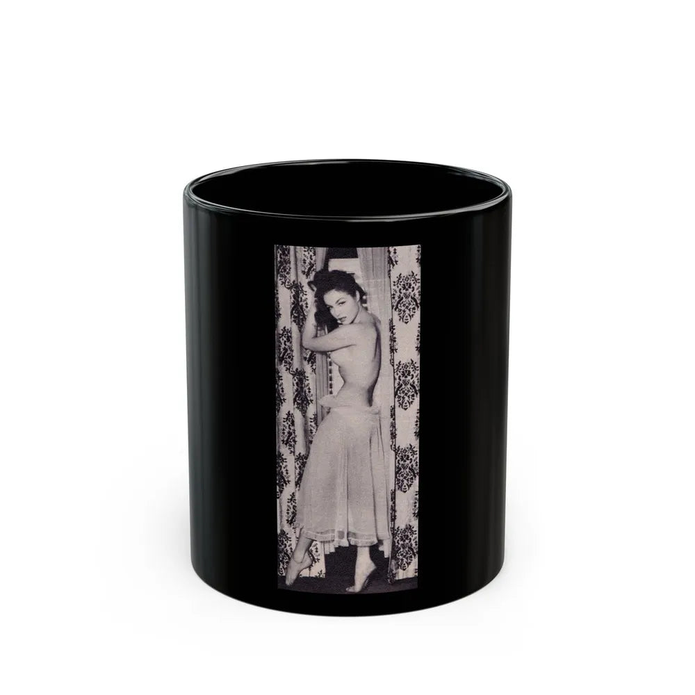 Julie Newmar #383 (Vintage Female Icon) Black Coffee Mug-11oz-Go Mug Yourself