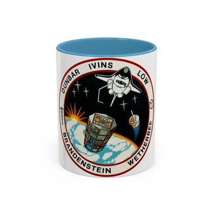 STS 32 (NASA) Accent Coffee Mug-11oz-Light Blue-Go Mug Yourself