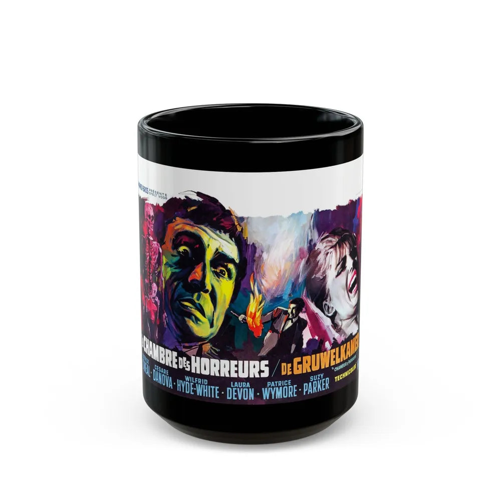 CHAMBER OF HORRORS (BELGIAN) 1966 Movie Poster - Black Coffee Mug-15oz-Go Mug Yourself