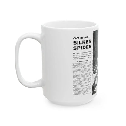 Case of the Silken Spider, Man's Illustrated, November 1958 - White Coffee Mug-Go Mug Yourself