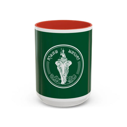 Flag of Bangkok Thailand - Accent Coffee Mug-15oz-Red-Go Mug Yourself