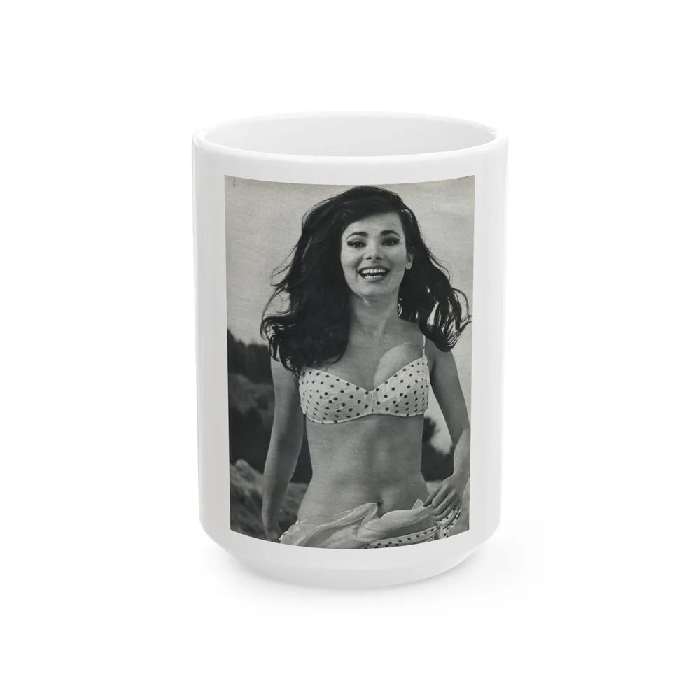 Gila Golan #169 - Tempo Italian Mag. 1967 - 1 Page 1 B&W Photo 1 (Vintage Female Icon) White Coffee Mug-15oz-Go Mug Yourself