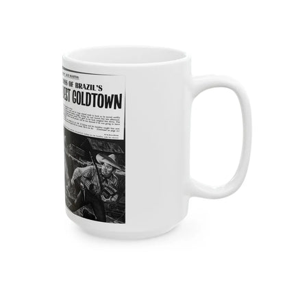 Boss of Brazil's Wildest Goldtown, For Men Only, June 1965 - White Coffee Mug-Go Mug Yourself