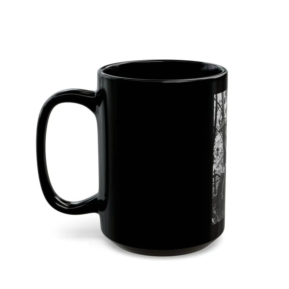 Veronica Carlson #84 - Partially Topless (Vintage Female Icon) Black Coffee Mug-Go Mug Yourself