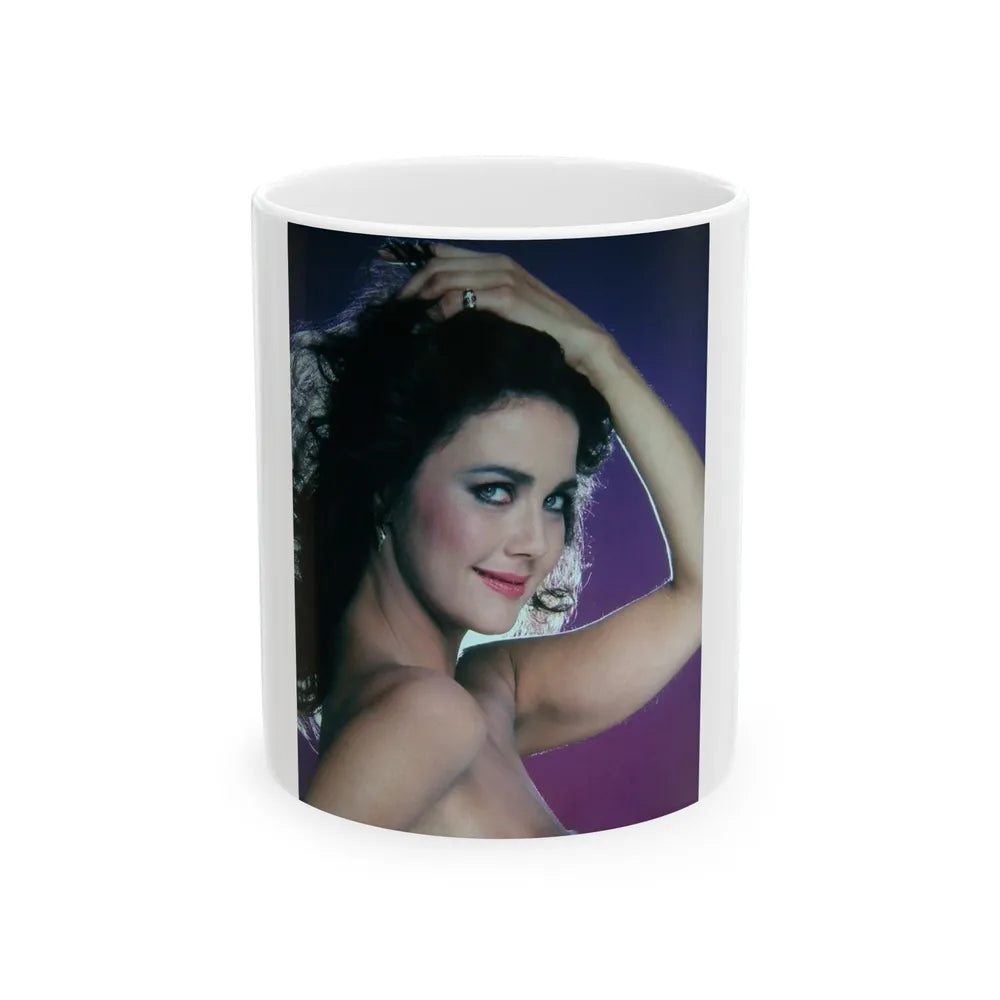 Lynda Carter #203 (Vintage Female Icon) White Coffee Mug-11oz-Go Mug Yourself