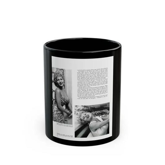 Greta Thyssen #129 - 1 Pages 2 B&W Photos from Modern Man Mag. April '57 (Vintage Female Icon) Black Coffee Mug-11oz-Go Mug Yourself