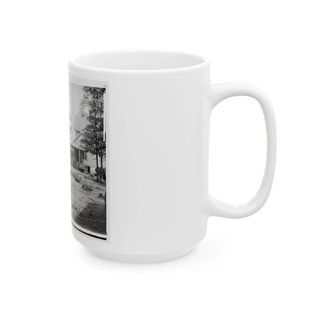 Catlett's Station, Va. The Station With U.S. Military Railroad Boxcars And Soldiers (U.S. Civil War) White Coffee Mug-Go Mug Yourself