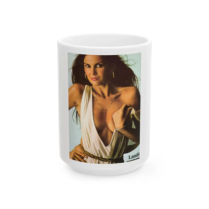 Caroline Munro #205 (Vintage Female Icon) White Coffee Mug-15oz-Go Mug Yourself