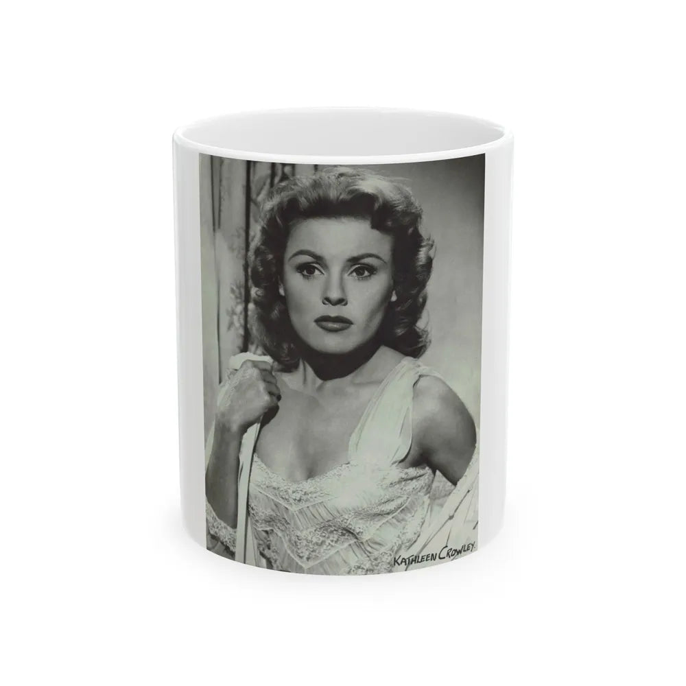 Kathleen Crowley #10 (Vintage Female Icon) White Coffee Mug-11oz-Go Mug Yourself