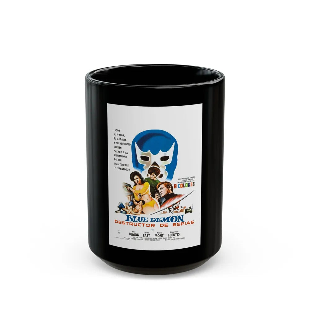 BLUE DEMON, SPY SMASHER 1968 Movie Poster - Black Coffee Mug-15oz-Go Mug Yourself