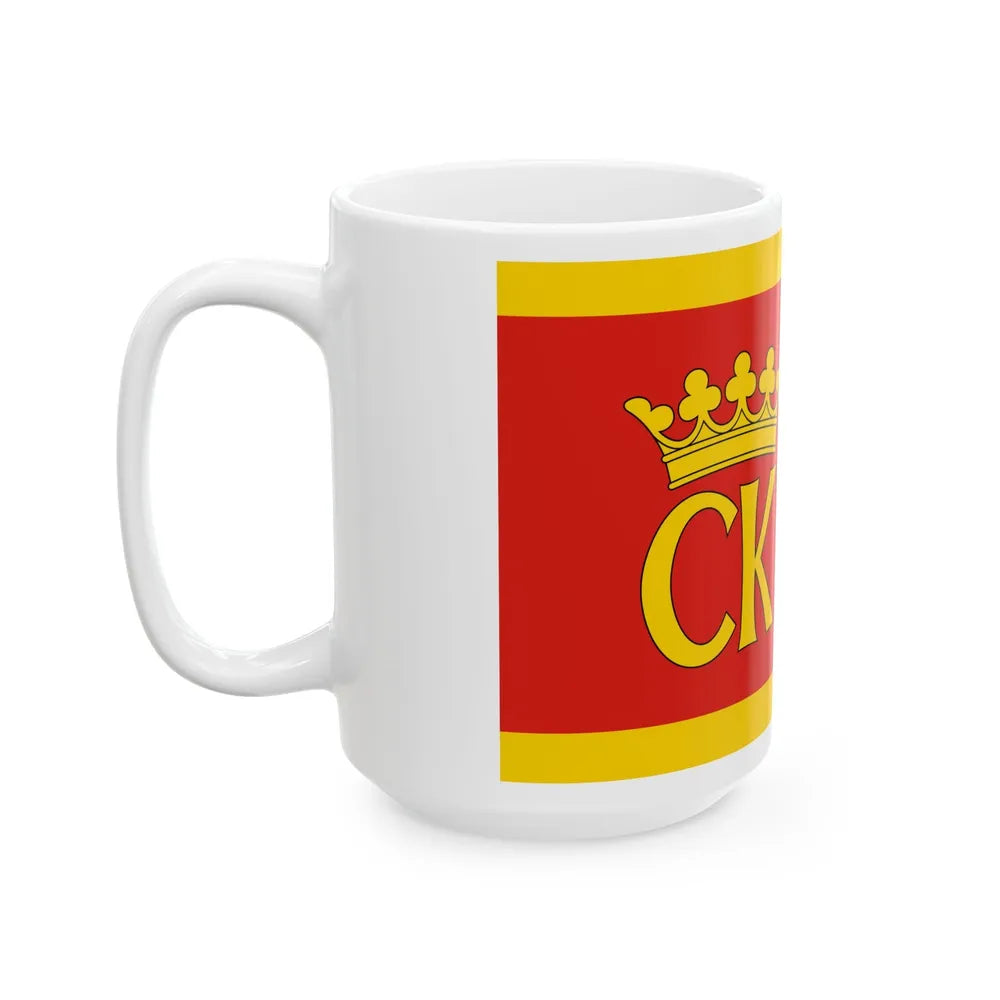 Flag of Kielce Poland - White Coffee Mug-Go Mug Yourself